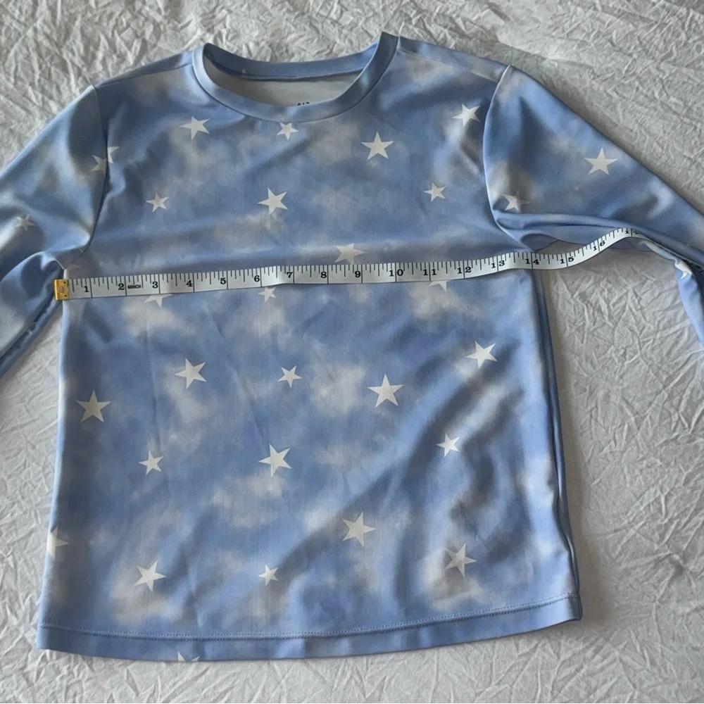 GAP Kids Blue and White Stars and Clouds Rash-guard‎